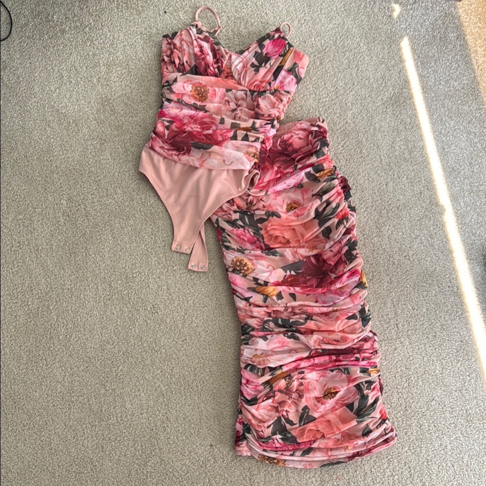 Express Pink Floral Skirt Set